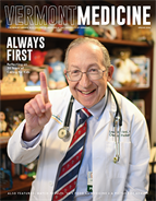 VT Medicine cover with doctor holding up his index finger