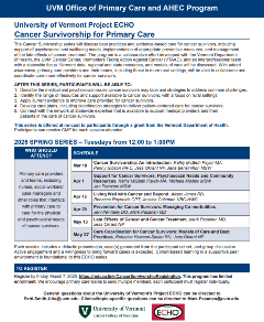 2025 UVM ECHO Cancer Survivorship Flyer