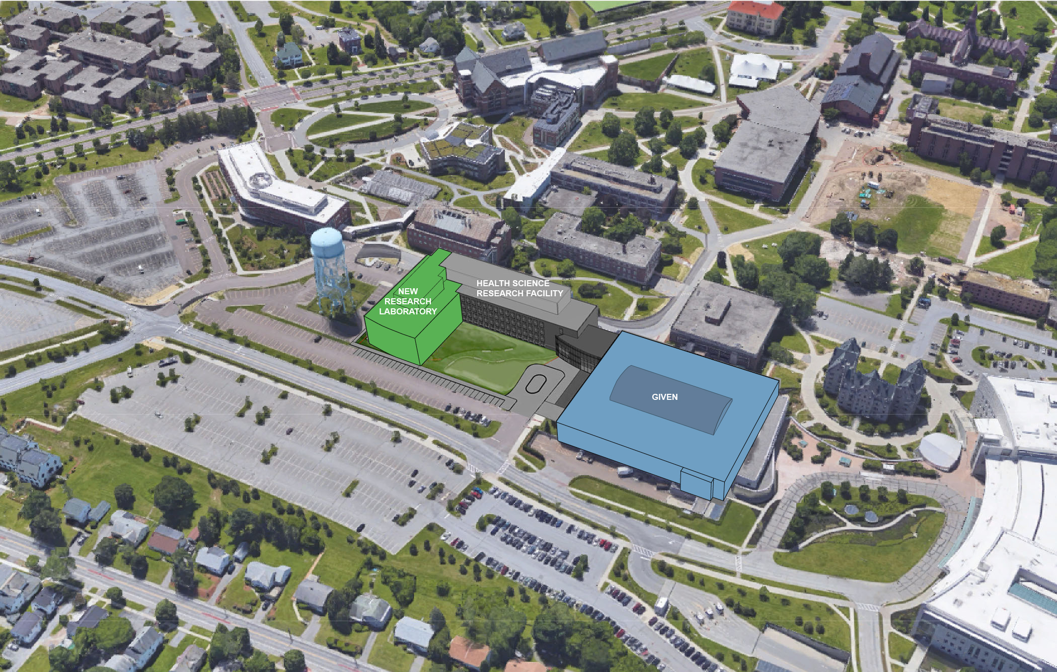 Aerial Rendering of Proposed Research Complex