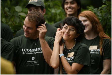 New med students rest during an outdoor activity