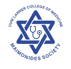 Logo with a blue stethoscope in a Star of David