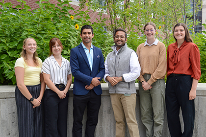 Caporizzo Lab team (L-R: Melinda Wetzel, Jessi Bak, Matthew Caporizzo, Ph.D., Raihan Kabir, Julia Shrier, Emmaleigh Hancock)