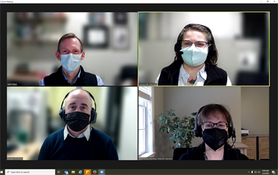 Photo of the Quality Program team on a Zoom call.