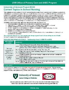 UVM ECHO 2026 School Nurse Flyer